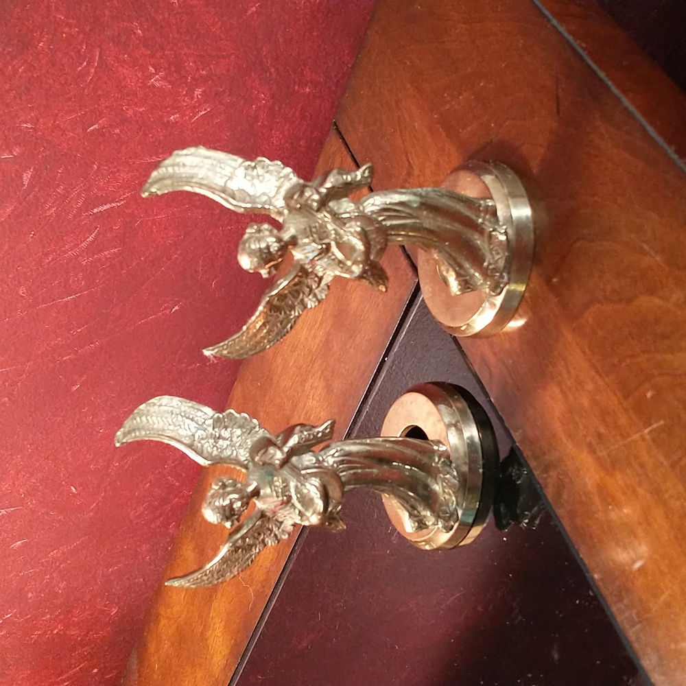 Vintage Brass Angel Candle Holders - Set of 2